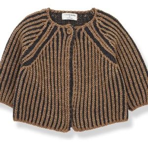 1+ in the Family sweater. Charcoal and tan. Size 2T/ 24 mos